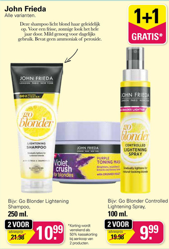De Online Drogist John frieda aanbieding