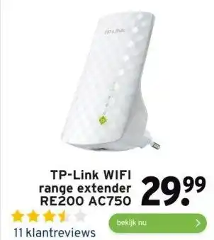 GAMMA Tp-link wifi range extender re200 ac750 aanbieding