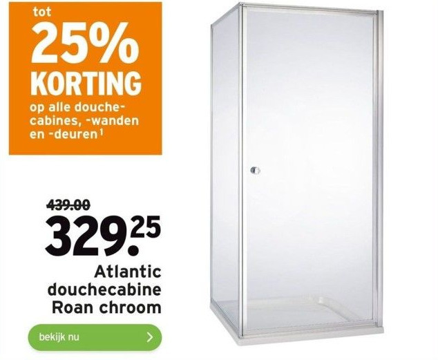 Atlantic douchecabine roan chroom aanbieding bij GAMMA