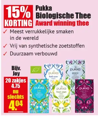 Gezond & Wel Pukka biologische thee award winning thee aanbieding