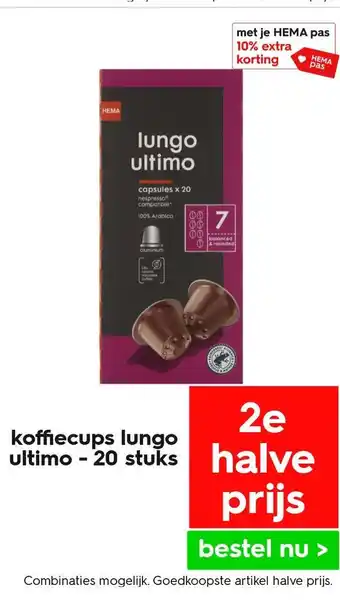 HEMA Koffiecups lungo ultimo - 20 stuks aanbieding