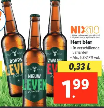 Lidl Hert bier aanbieding