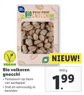 Lidl Bio volkoren gnocchi aanbieding