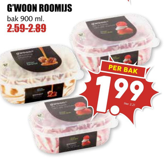 MCD Supermarkt G'woon roomijs aanbieding