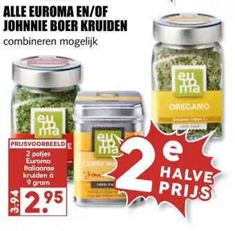 MCD Supermarkt Alle euroma en/of johnnie boer kruiden aanbieding