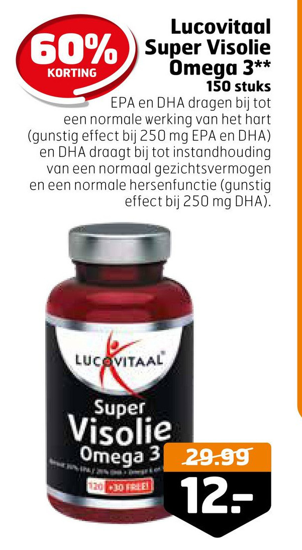 Lucovitaal super visolie omega 3** aanbieding bij Trekpleister