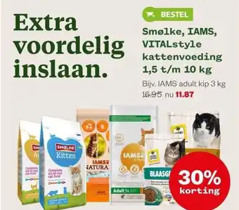 Welkoop Smølke, iams, vitalstyle kattenvoeding aanbieding