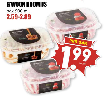 Boon`s Markt G'woon roomijs aanbieding