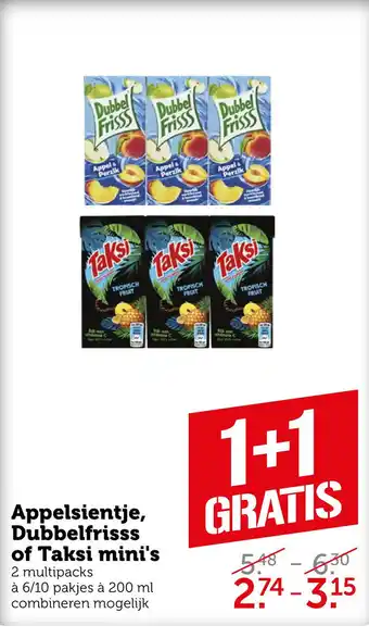 Coop Appelsientje, dubbelfrisss of taksi mini's aanbieding