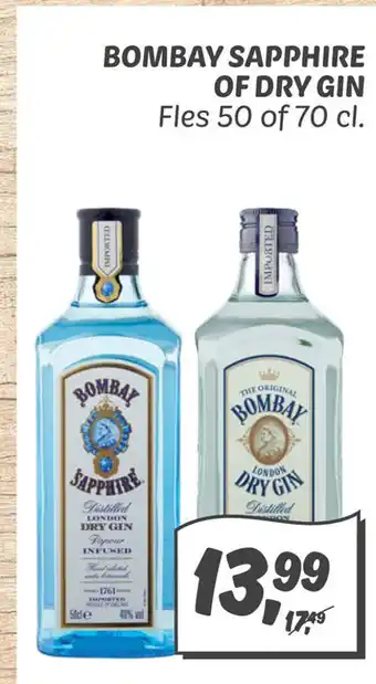 Dekamarkt Bombay sapphire of dry gin aanbieding