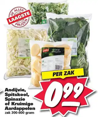 Nettorama Andijvie, spitskool, spinazie of kruimige aardappelen aanbieding