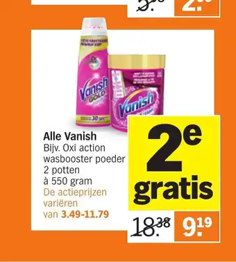 Albert Heijn Alle Vanish 2 potten a 550 gram aanbieding