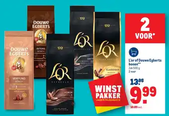 Makro L'or of Douwe Egberts bonen aanbieding