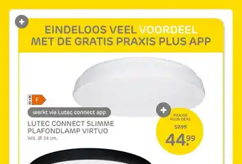 Praxis Lutec connect slimme plafondlamp virtuo 34 cm aanbieding