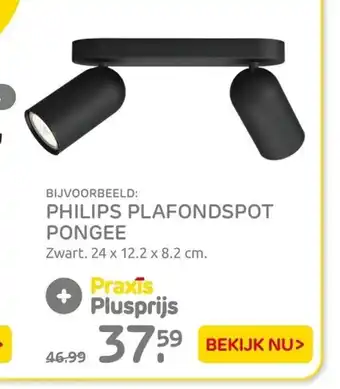 Praxis Philips Plafondspot Pongee 24 x 12.2 x 8.2 cm aanbieding