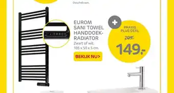 Praxis Eurom Sani Towel Handdoek Radiator 105 x 50 x 5 cm aanbieding