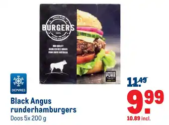 Makro Black Angus runderhamburgers aanbieding