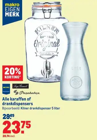 Makro Alle karaffen of drankdispensers aanbieding