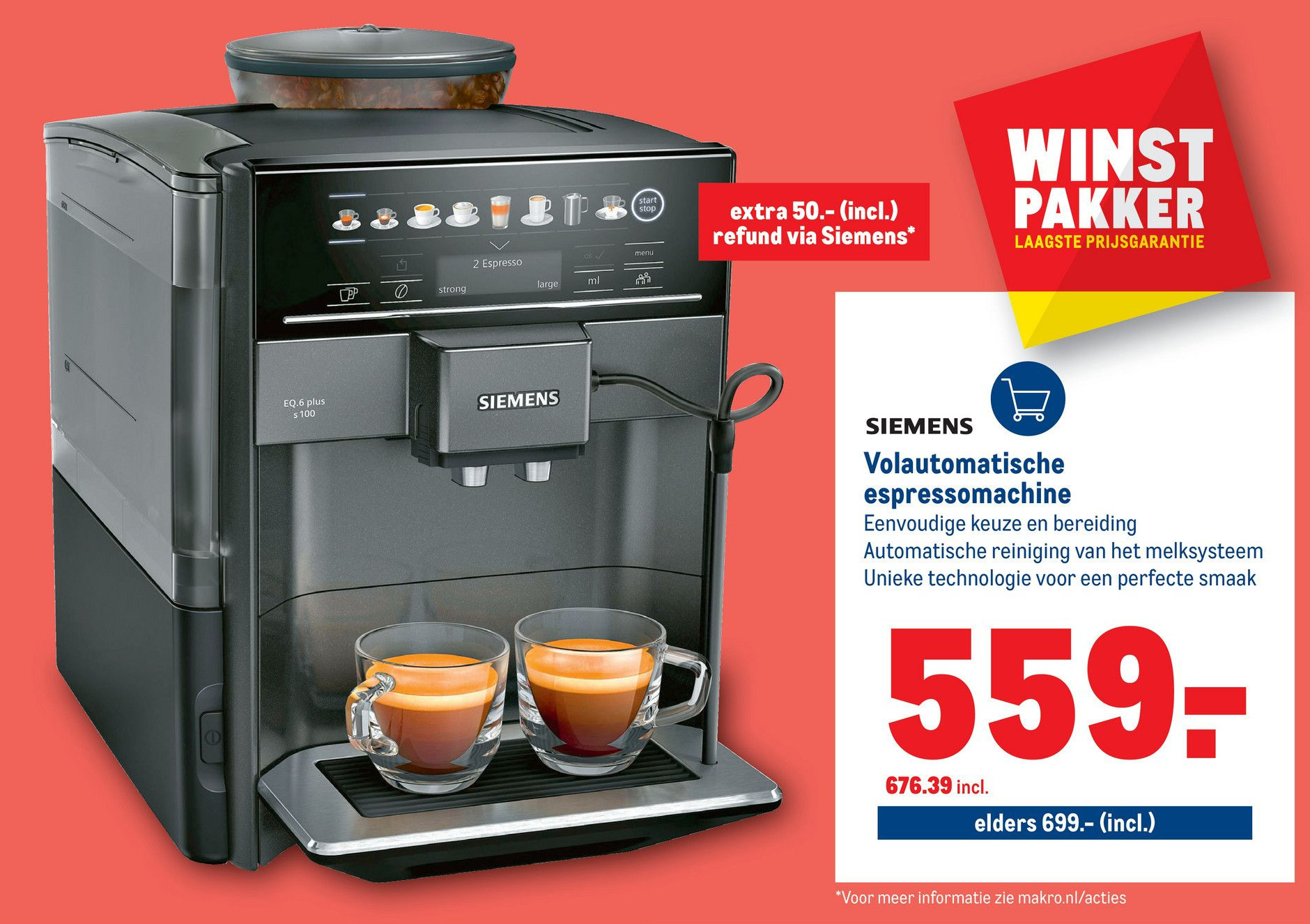 Volautomatische espressomachine aanbieding bij Makro