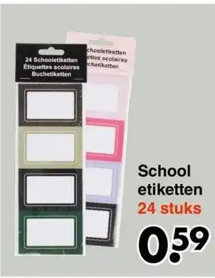 Wibra School etiketten aanbieding