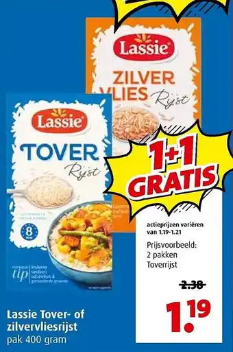 Boni Lassie tover- of zilvervliesrijst aanbieding