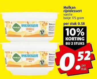 Boni Melkan rijstdessert aanbieding