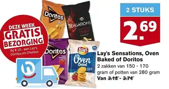 Hoogvliet Lay's sensations, oven baked of doritos aanbieding