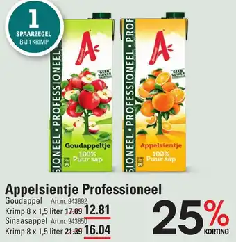 Sligro Appelsientje Professioneel 8x1.5L aanbieding