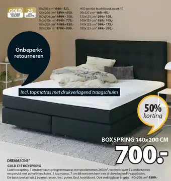 Jysk Gold c15 boxspring aanbieding