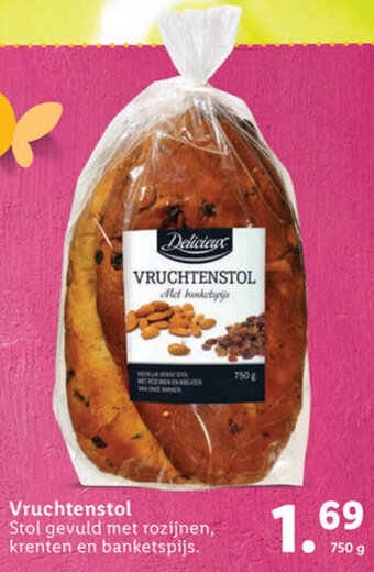 Lidl Delicieux Vruchtenstol 750g aanbieding
