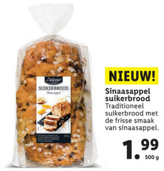 Lidl Delicieux Sinaasappel suikerbrood 500g aanbieding