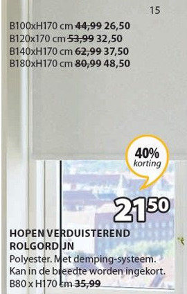 Jysk Hopen verduisterend rolgordijn aanbieding