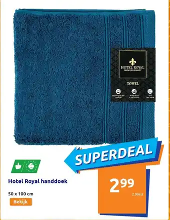 Action Hotel Royal handdoek 50x100CM aanbieding