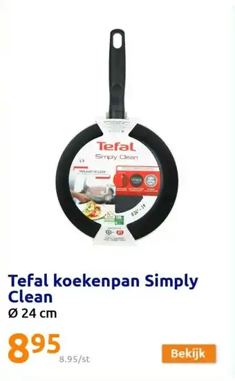 Action Tefal koekenpan simply clean 24CM aanbieding