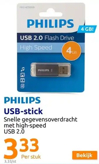 Action Philips USB-stick per stuk aanbieding