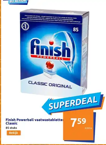 Action Finish powerball vaatwastabletten classic 85 stuks aanbieding