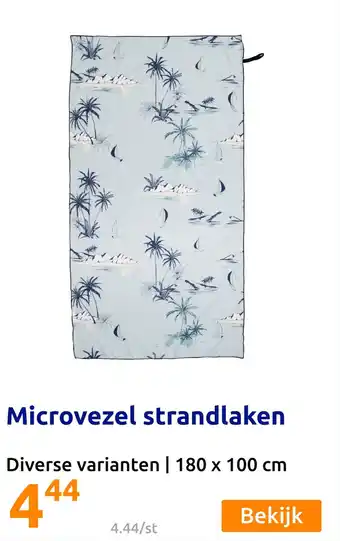 Action Microvezel strandlaken aanbieding