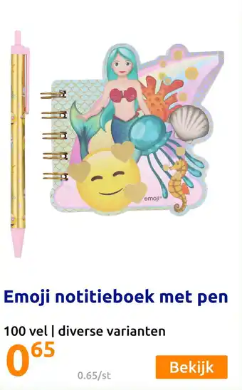 Action Emoii notitieboek met Ren aanbieding