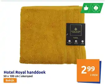 Action Hotel Royal handdoek 50x100CM okergeel aanbieding