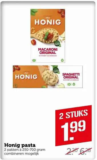 Coop Honig pasta 250-700g aanbieding