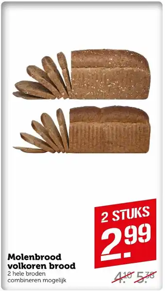 Coop Molenbrood volkoren brood aanbieding