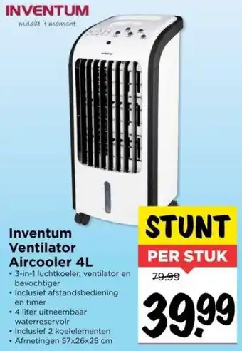 Vomar Voordeelmarkt Inventum ventilator aircooler 4l aanbieding