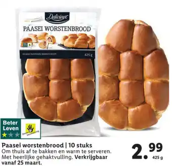 Lidl Delicieux Paasei worstenbrood 425g aanbieding