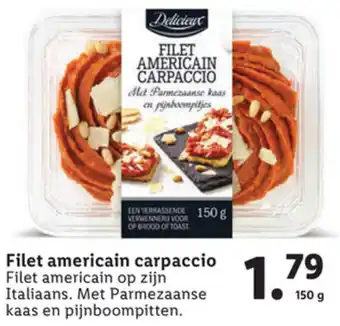 Lidl Delicieux Filet ameracain carpaccio 150g aanbieding