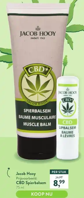 Holland & Barrett Jacob hooy cbd spierbalsem 75ml aanbieding