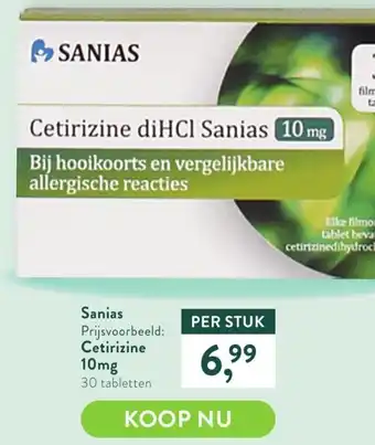 Holland & Barrett Sanias cetirizine 10mg aanbieding