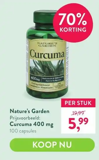 Holland & Barrett Nature's garden curcuma 400 mg aanbieding