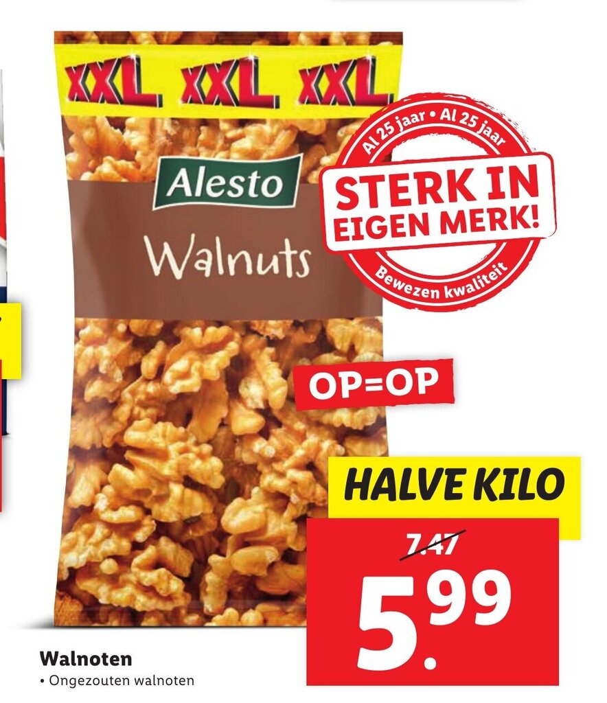 Alesto Walnuts halve kilo aanbieding bij Lidl