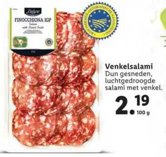 Lidl Delicieux Venkelsalami 100g aanbieding