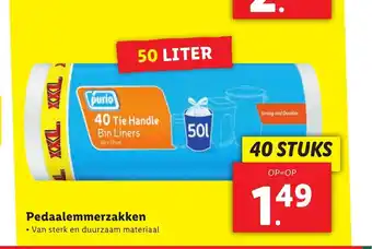 Lidl Pedaalemmerzakken 50 liter 40 stuks aanbieding